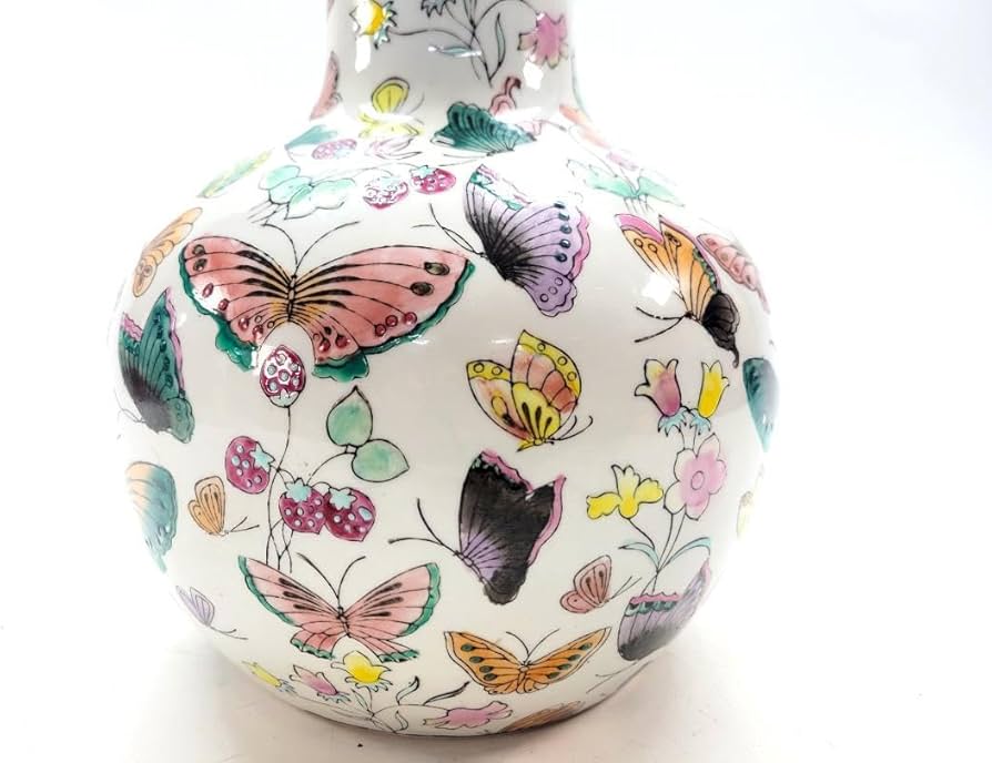 Amazon.co.jp: コレクション大清乾隆年製款 粉彩 百蝶瓶 中国美術 工芸