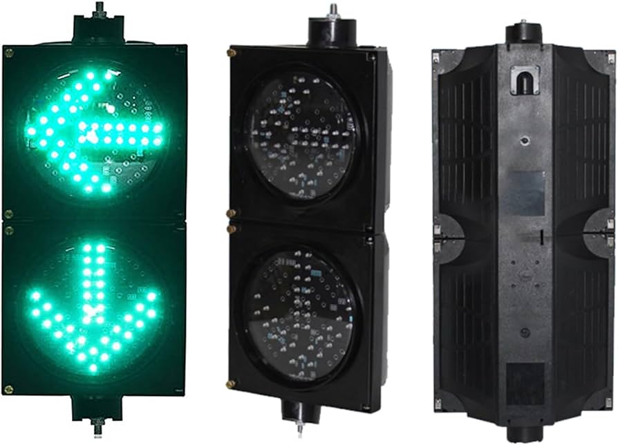 Amazon.co.jp: 200mm グリーン矢印信号標識ライト、左折、直進交通停止