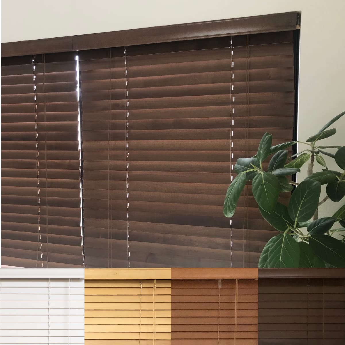 Amazon｜ブラインドカーテン 木製 ウッド ブラインド 既成サイズ (幅