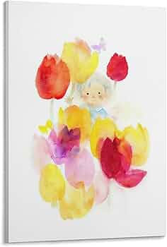 Amazon.co.jp: いわさきちひろ 水彩画 子供 花 ポスター (10) アート