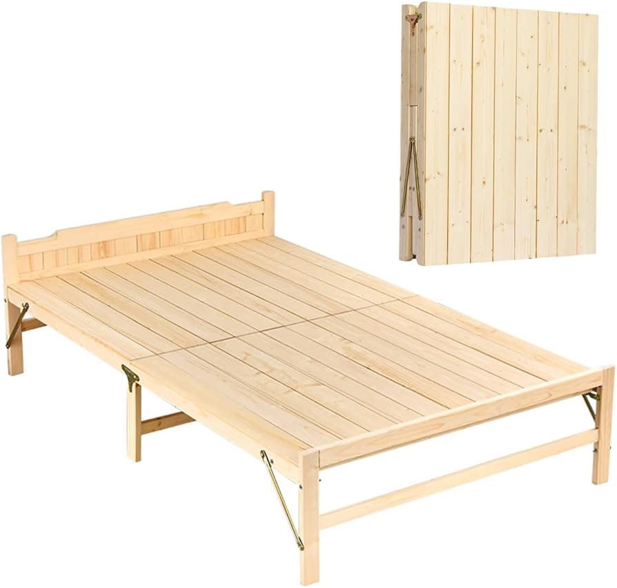 Amazon｜折りたたみベッド 折り畳みベッド 組み立て不要 天然木すのこ