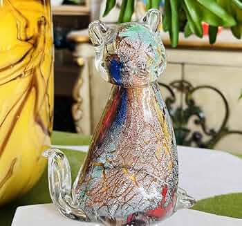 Hadeland ハーデランド 猫の置物 クリスタルガラス？ ※小傷多数有り