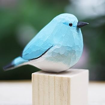 Amazon.co.jp: 小鳥 木彫り おしゃれ タイプ おきもの オブジェ 木製