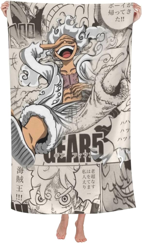Amazon｜ワンピース ルフィ ギア5 アニメ バスタオル 大判 吸水