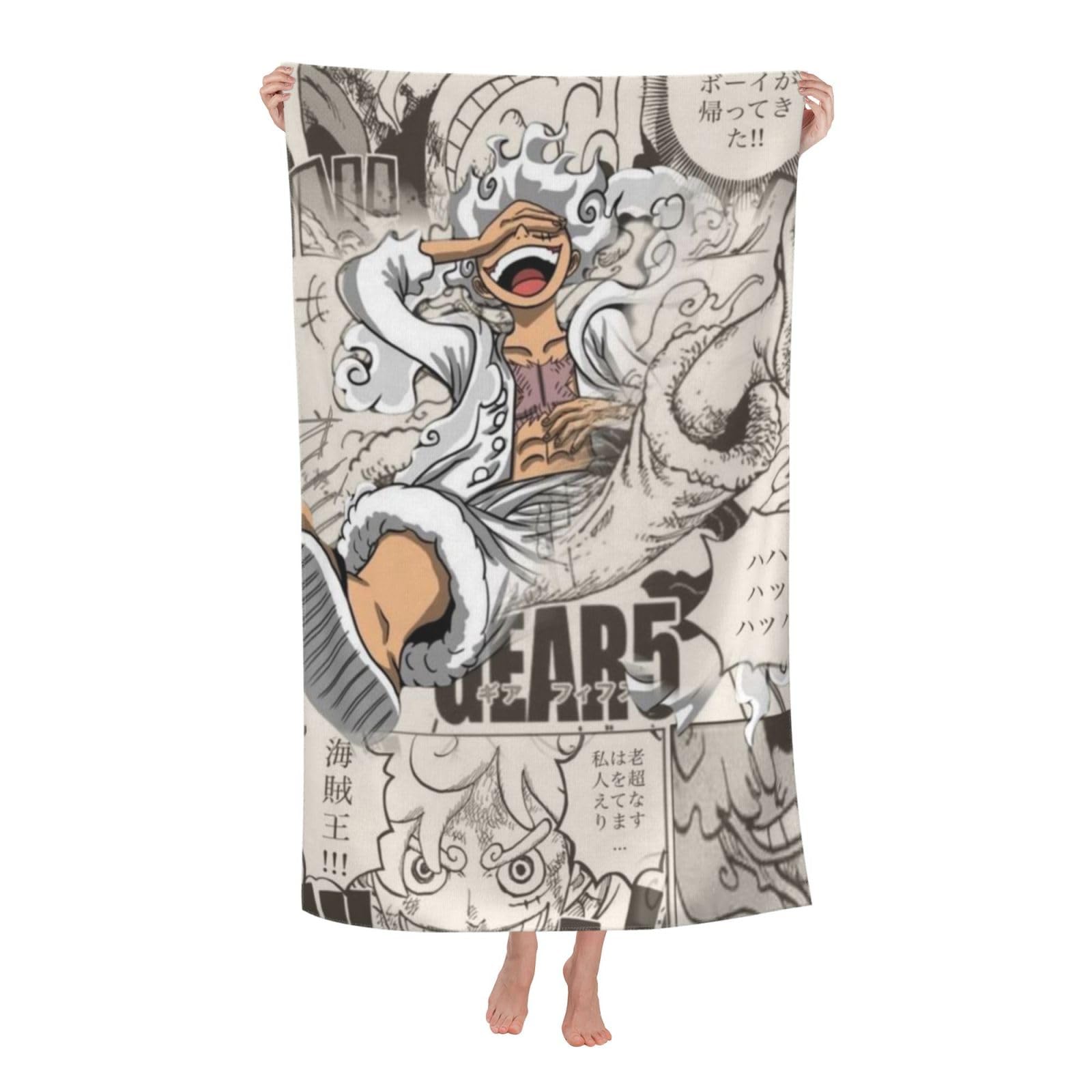 Amazon｜ワンピース ルフィ ギア5 アニメ バスタオル 大判 吸水