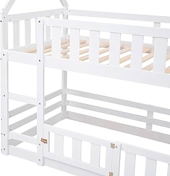 Amazon.com: Harper & Bright Designs Twin Over Twin House Bunk Bed