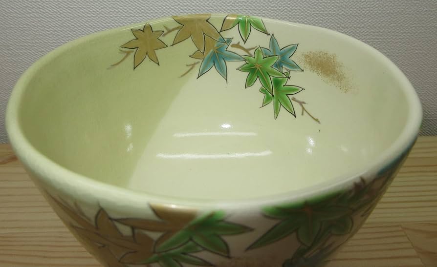Amazon | 【逢絢亭】茶道具 茶碗 抹茶茶碗 京焼 掛分 青楓の図 壱休窯