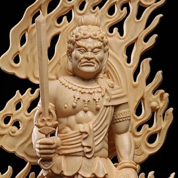 Amazon.co.jp: 修縁堂仏教美術品 大迫力 不動明王 立像 不動明王像
