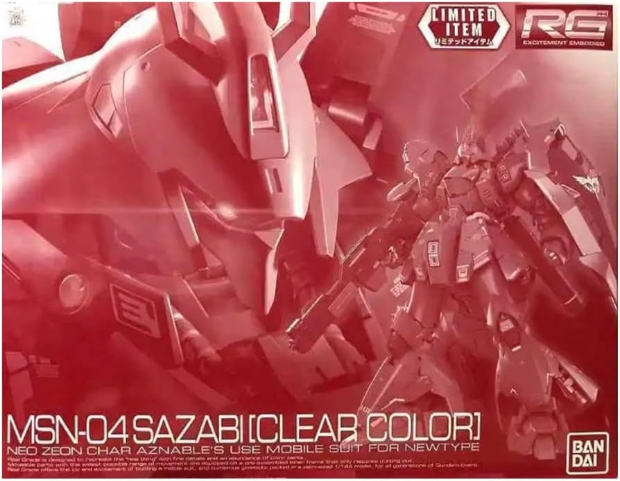 Amazon.com: Bandai RG 1/144 MSN-04 Sazabi [Clear Color] Model kit