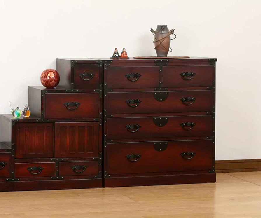 Amazon｜クロシオ 民芸調 引出箪笥 和箪笥 幅67cm 完成品 和タンス