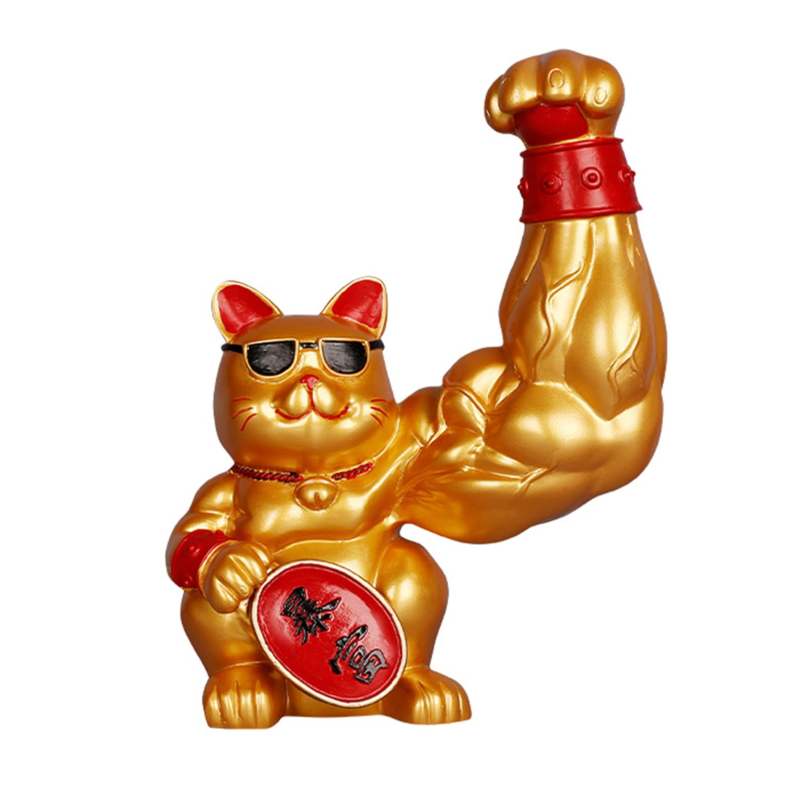 Amazon.co.jp: 筋肉招き猫 ラッキー猫 樹脂装飾 サングラス 個性的