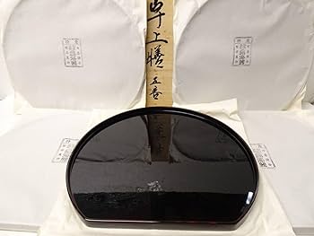 Amazon.co.jp: 能登輪島塗 輪光堂 卓上膳 五客 半月盆 横38×縦34cm 栞