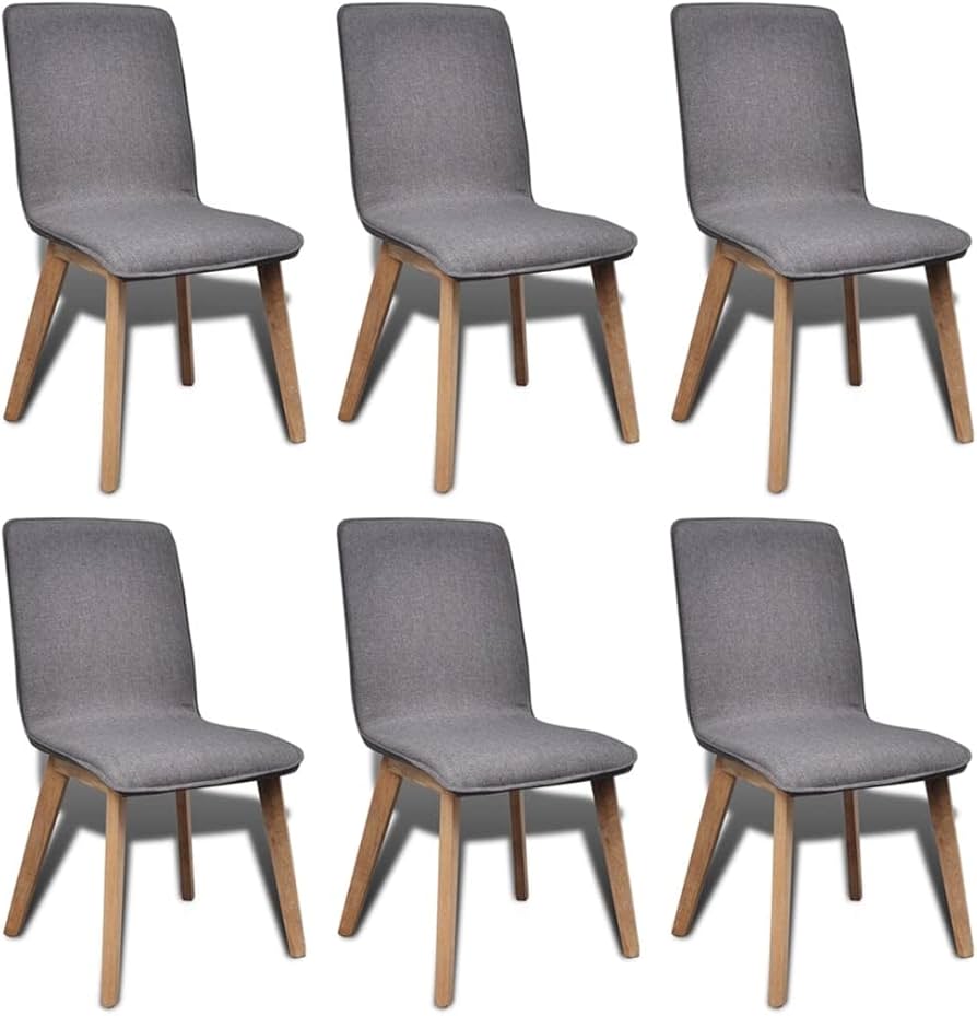 Amazon｜vidaXL ダイニングチェア 6点セット ライトグレー