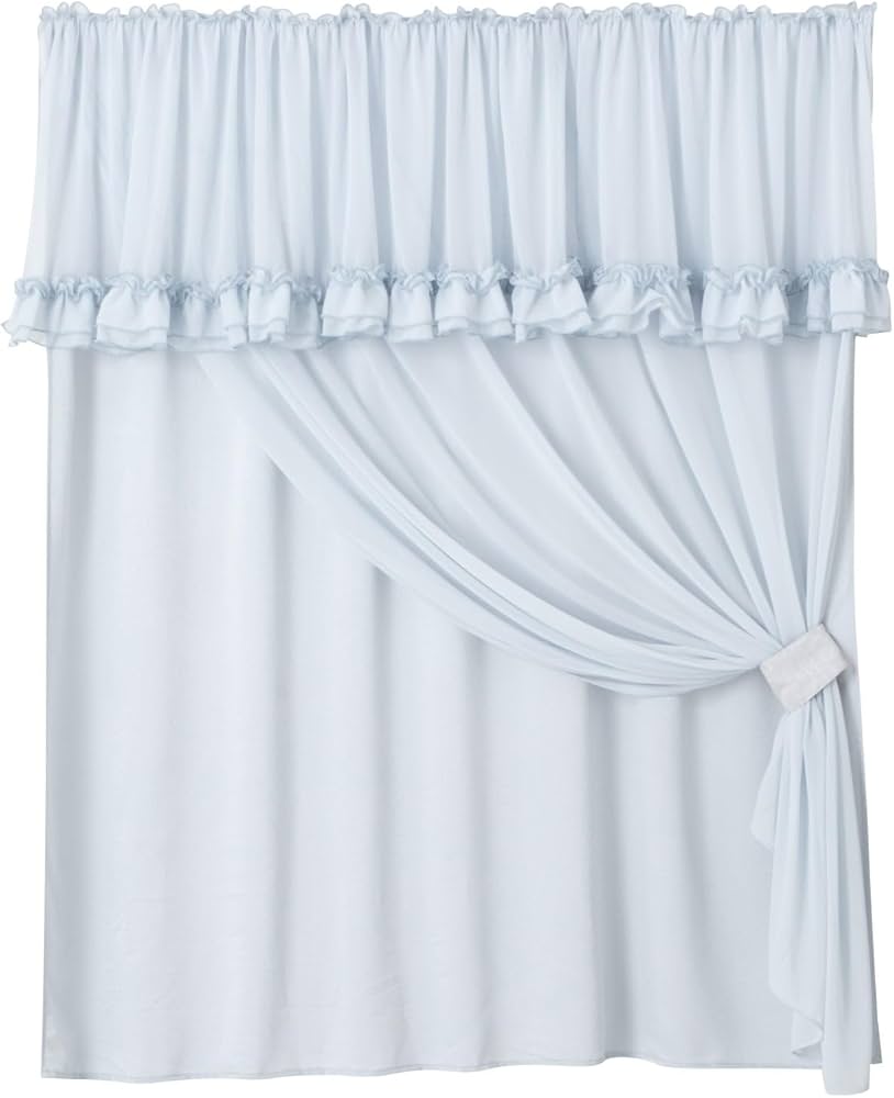 Amazon｜Francfranc フランフラン フリルバランス ダブルカーテン H135