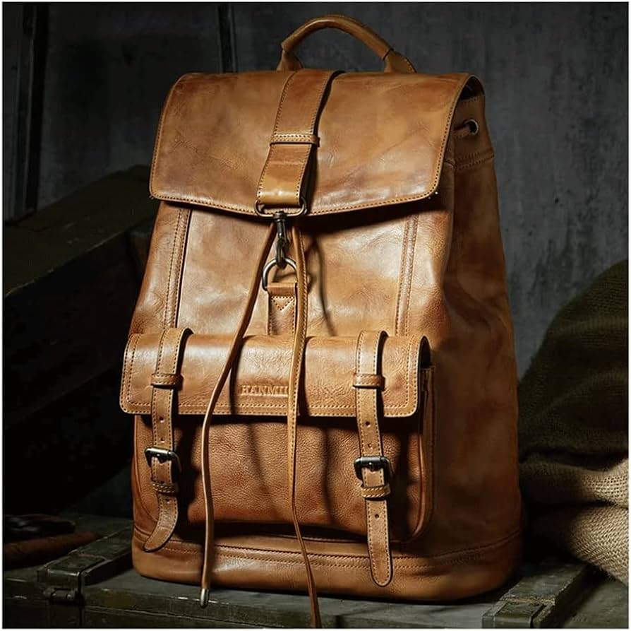 Amazon.co.jp: ビンテージ レザー バックパック 新しい 100% 本革
