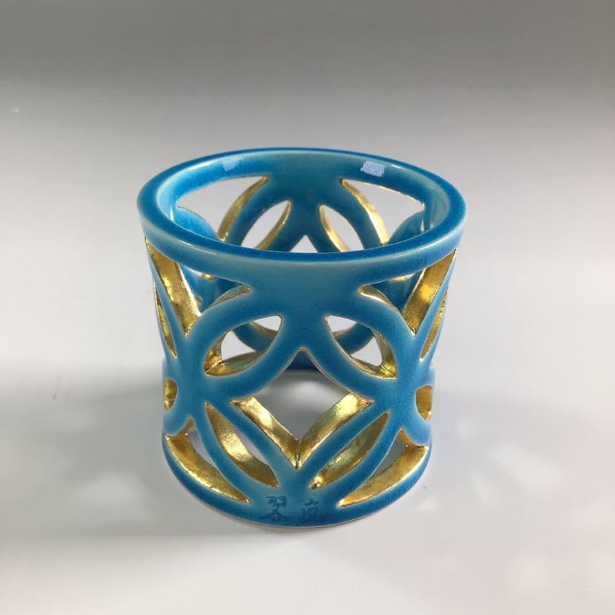 Amazon.co.jp: P898 蓋置 『中村翠嵐造』『青交趾』『七宝透し蓋置