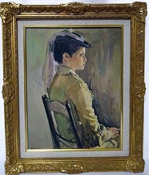 Amazon.co.jp: 小磯良平『婦人像 帽子の女』油彩画 (人物画) F3号