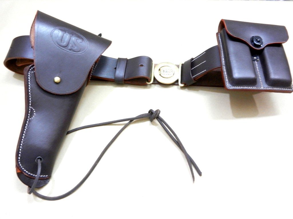 Amazon | アメリカ軍 US コルト M1911 M1916 本革製 茶 ブラウン