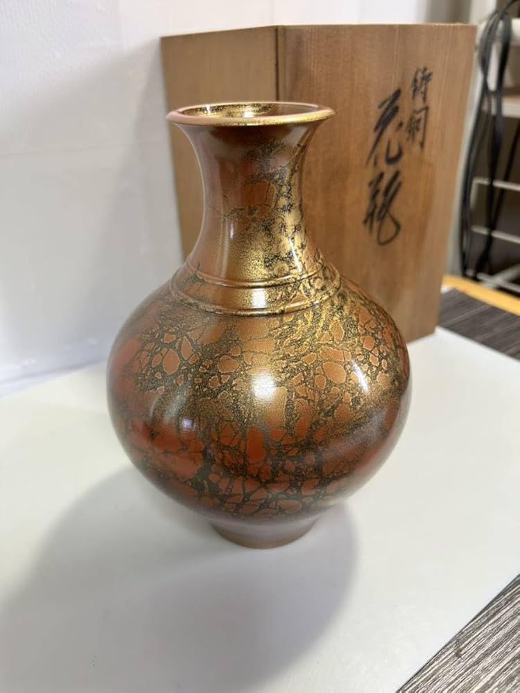 Amazon.co.jp: 保管品 高岡銅器 峰雲 芳峯 造 鋳銅 花瓶 NO.313