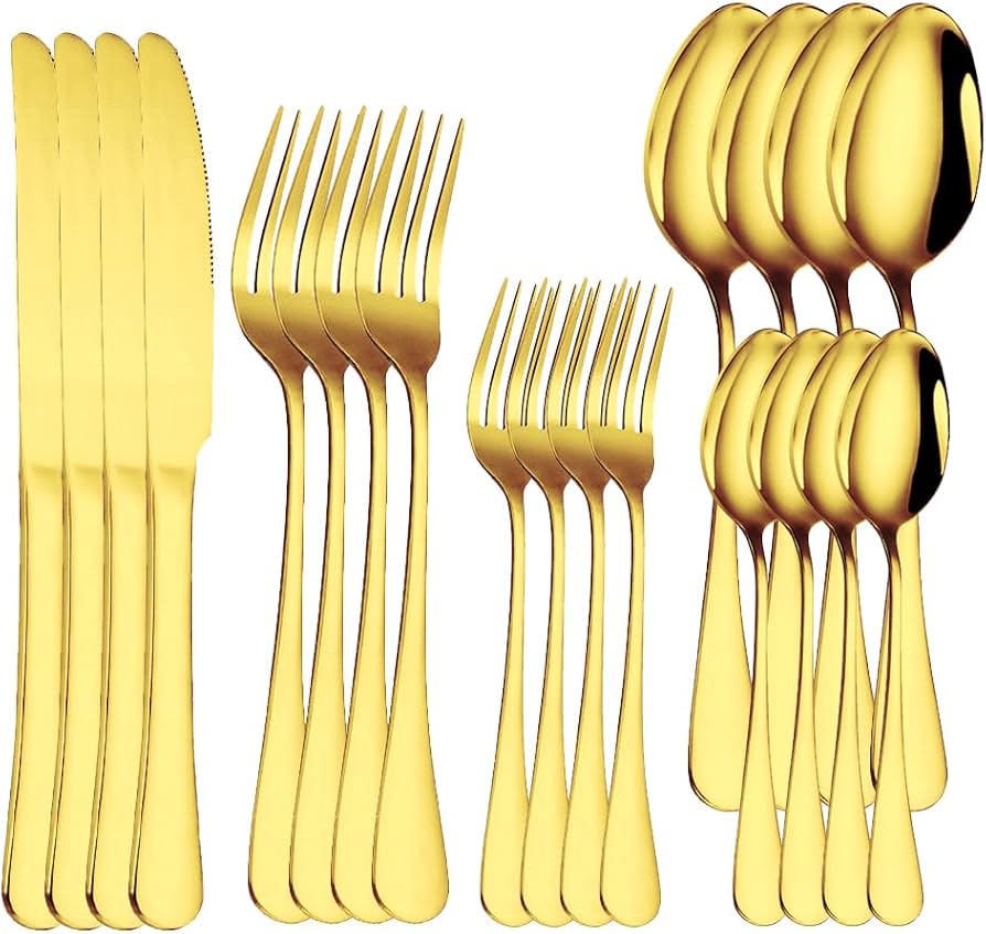 Amazon | 20pcsステーキフォーク ステーキナイフ スプーン ステンレス