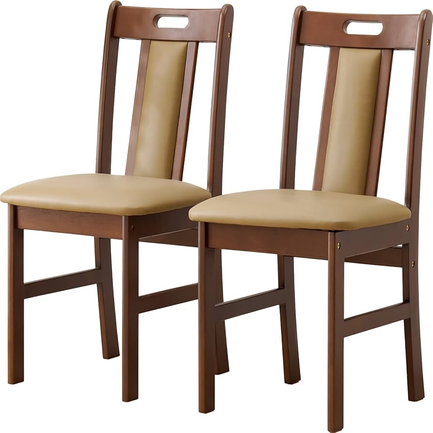 Amazon｜萩原(Hagihara) ダイニングチェア 2脚セット 木製 クッション