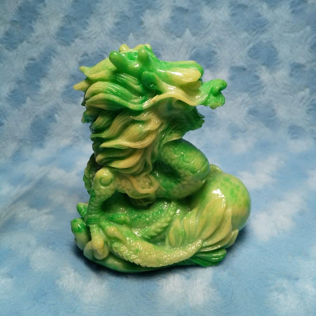 Amazon.co.jp: 龍 置物 翡翠 (練り) ドラゴン : ホーム＆キッチン