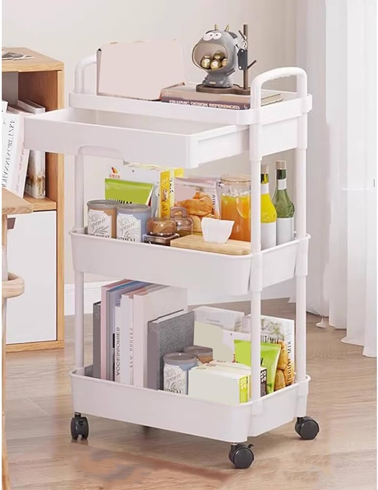 Amazon.co.jp: [FOQW] キャスター付き スリム キッチンワゴン おしゃれ