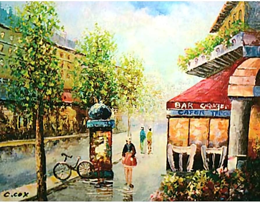 Amazon.co.jp: C・COX パリの風景 F6号 受注制作 油彩画 油絵 風景画