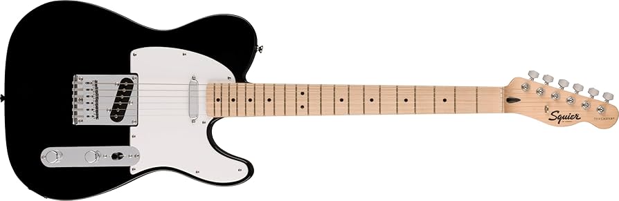 Amazon.com: Squire Sonic Telecaster Electric Guitar, Black, Maple