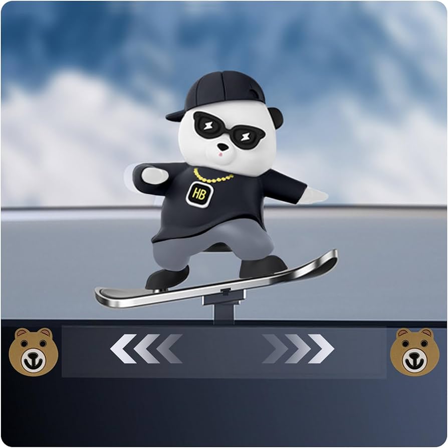 Amazon.co.jp: EHERDM 面白いスケートボードベアカーオーナメント