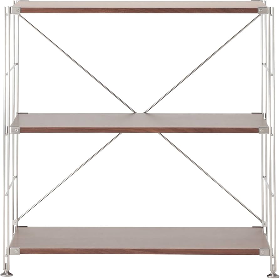 Amazon｜無印良品 ステンレスユニットシェルフ ウォールナット材棚