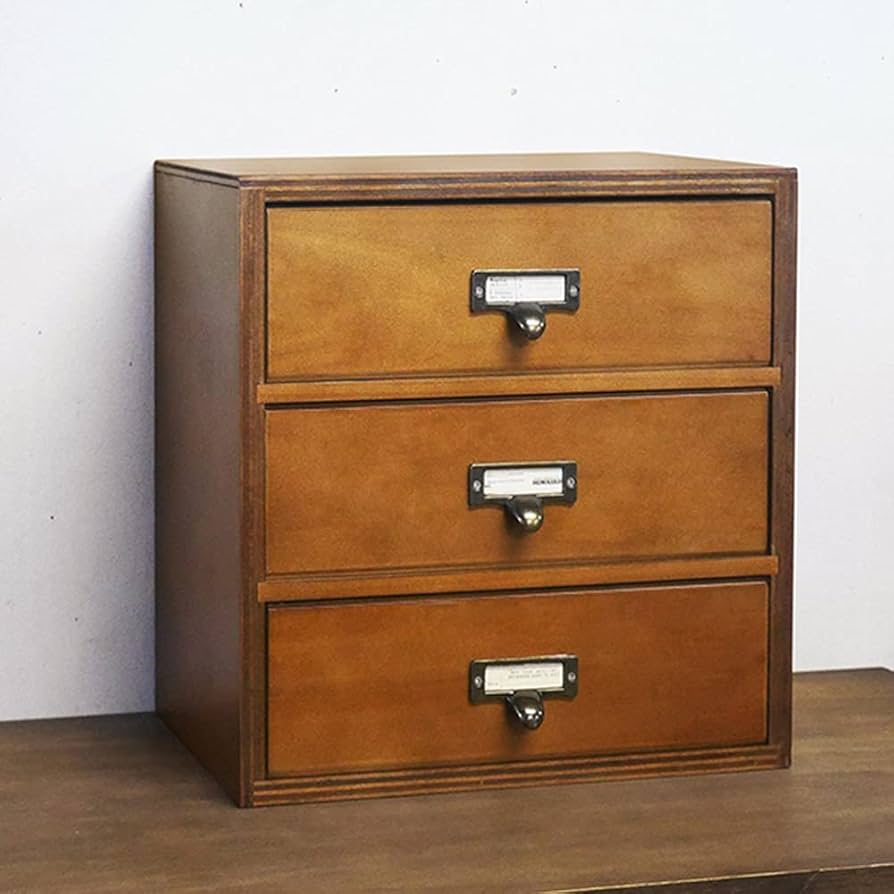 Amazon｜BREA-1718 アンティーク 3段チェスト ダークブラウン 木製