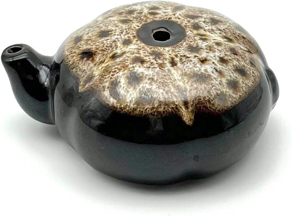 Amazon | 大玄堂 書道 水差し 水滴 陶器 丸 箱付き 書道用品 (茶×黒