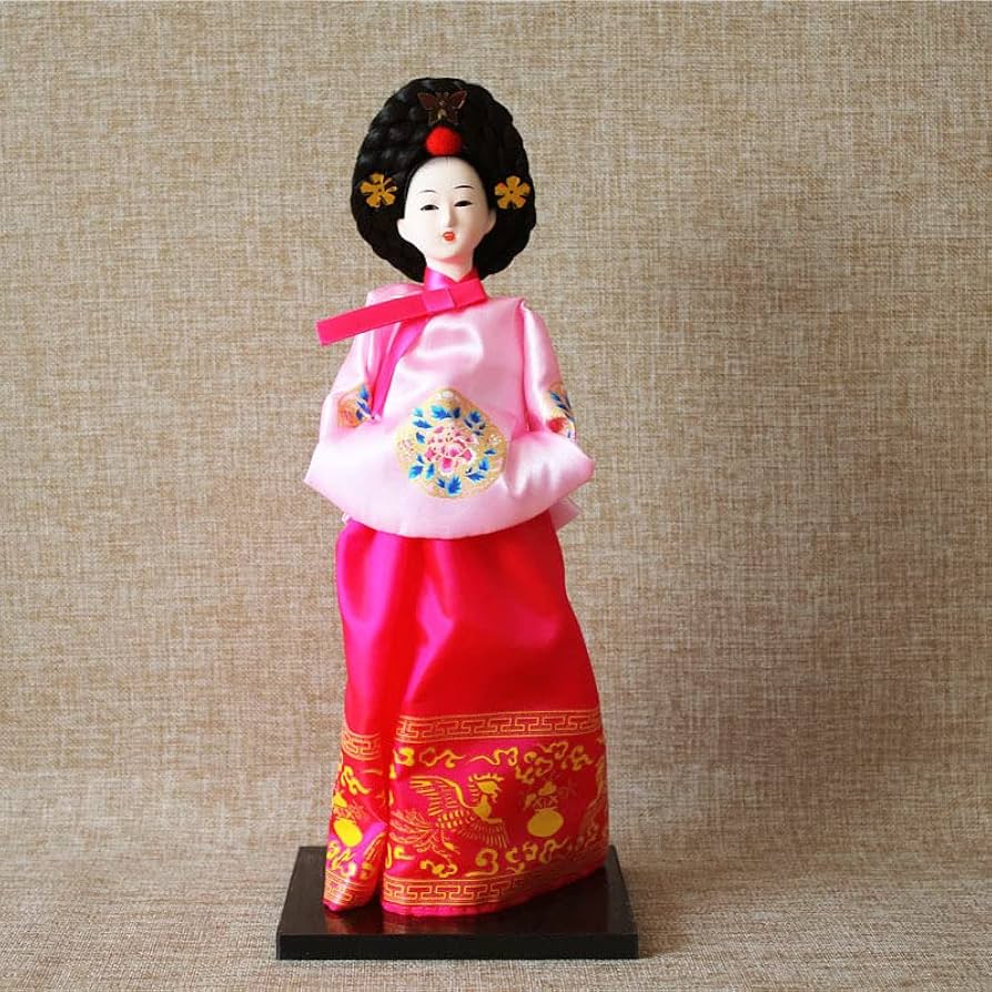 Amazon.co.jp: 12寸韓国人形宮廷仕女絹人形韓国版置物家庭料理焼肉店