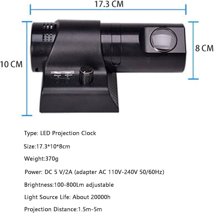 Amazon.com : ZXSYYDS LED Projection Clock, 180 ° Rotatable