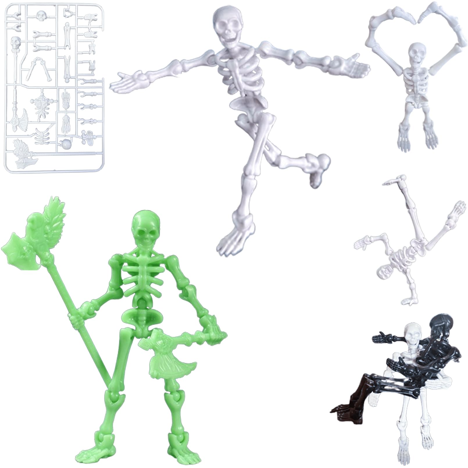 Amazon | TattiOut プラモデル 骸骨 2セット 13cm 関節可動 組み立て式
