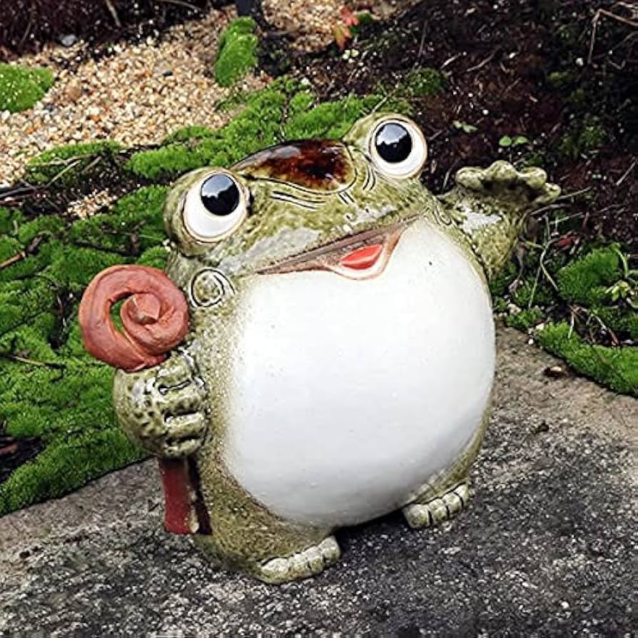 Amazon.co.jp: 信楽焼 福招き蛙【ka-0057】 カエル 陶器蛙 やきもの