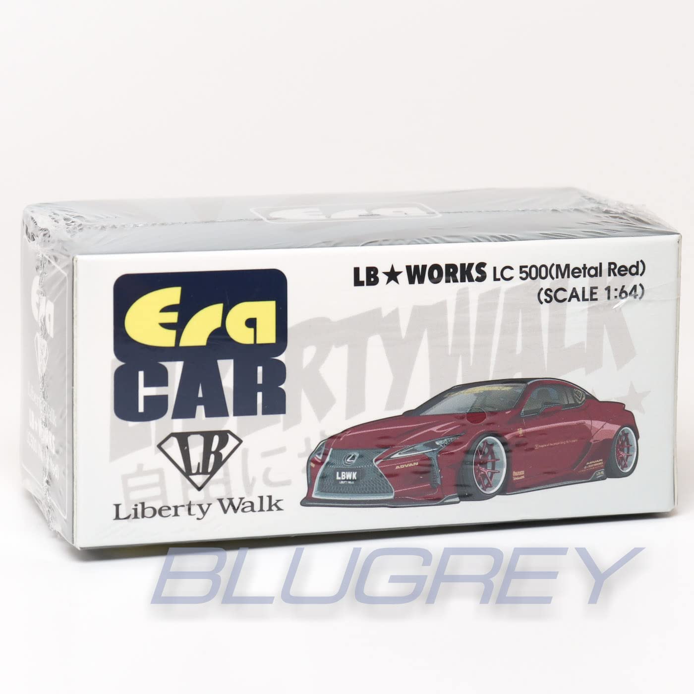 Era Car 1/64 Scale Liberty Walk Lexus Lc500 Metallic Red (Era Car