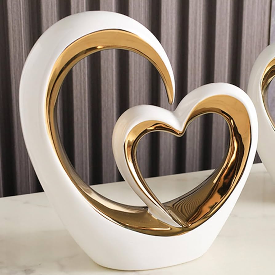 Amazon.co.jp: JAnjiaLxY ハート オブジェ 1個 置物 インテリア モダン