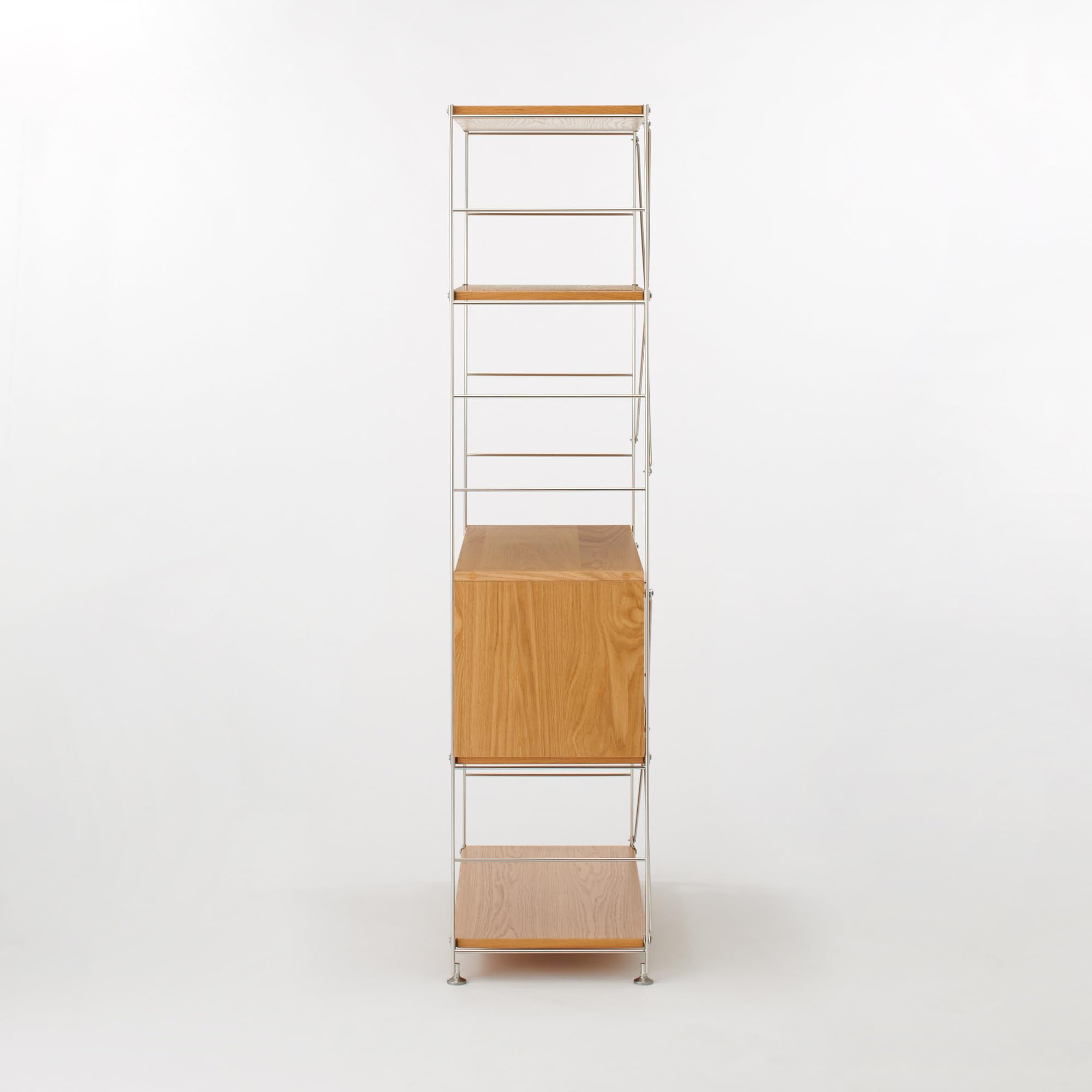 Amazon｜無印良品 ステンレスユニットシェルフ・オーク材カップボード