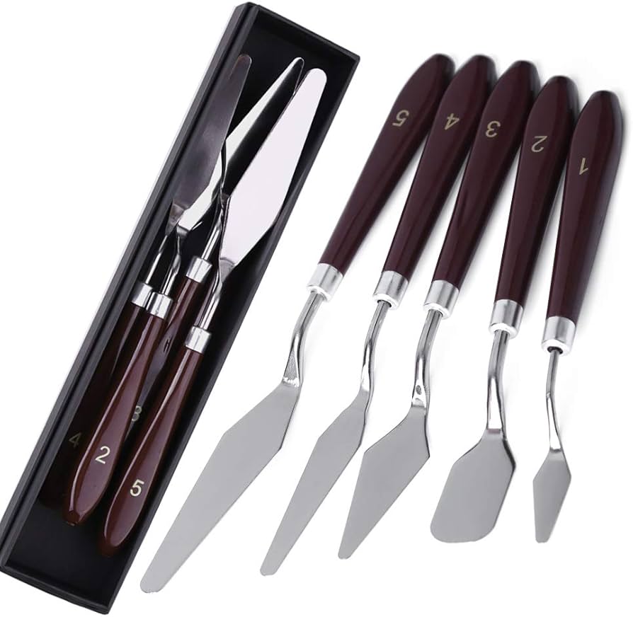 Amazon | パレットナイフ スパチュラ 5本セット ペインティングナイフ