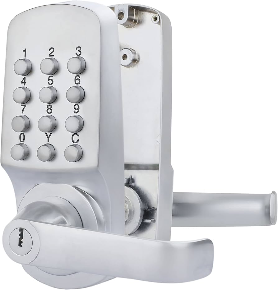 MUTEX MX800 Commercial Grade Door Lock, Satin Chrome, Keyless