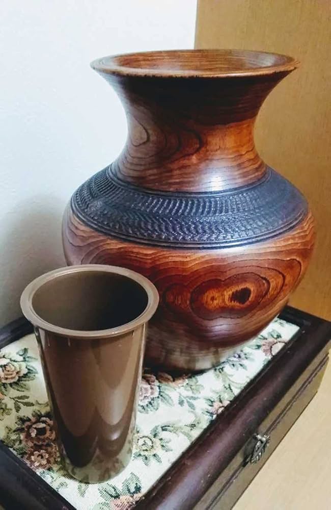 Amazon.co.jp: ！ 骨董品 美しい 木製 花瓶 ツボ つぼ 壷 壺