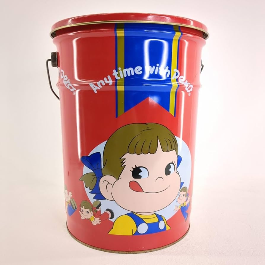 Amazon.co.jp: 昭和レトロ 不二家 ペコちゃん スツール缶 高さ 約40cm