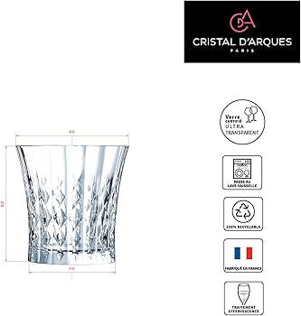 Amazon.com: Cristal d'Arques Lady Diamond Drinking Glasses 45cl