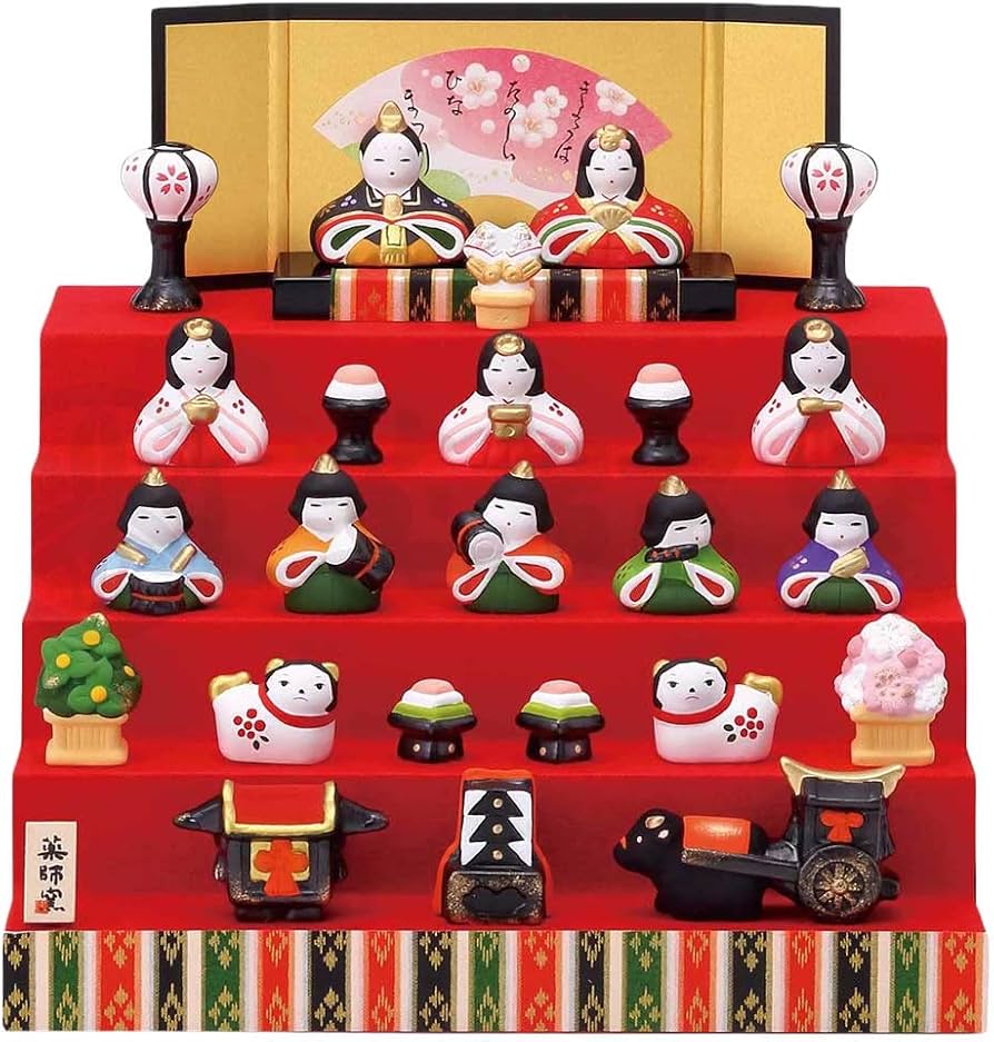 Amazon | 雛人形 コンパクト 陶器 小さい 可愛い ひな人形/錦彩花