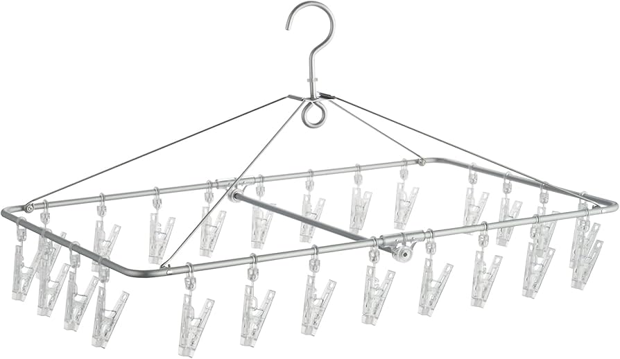 Amazon.co.jp: 無印良品 アルミ角型ハンガー 幅61×奥行36cm 24ピンチ