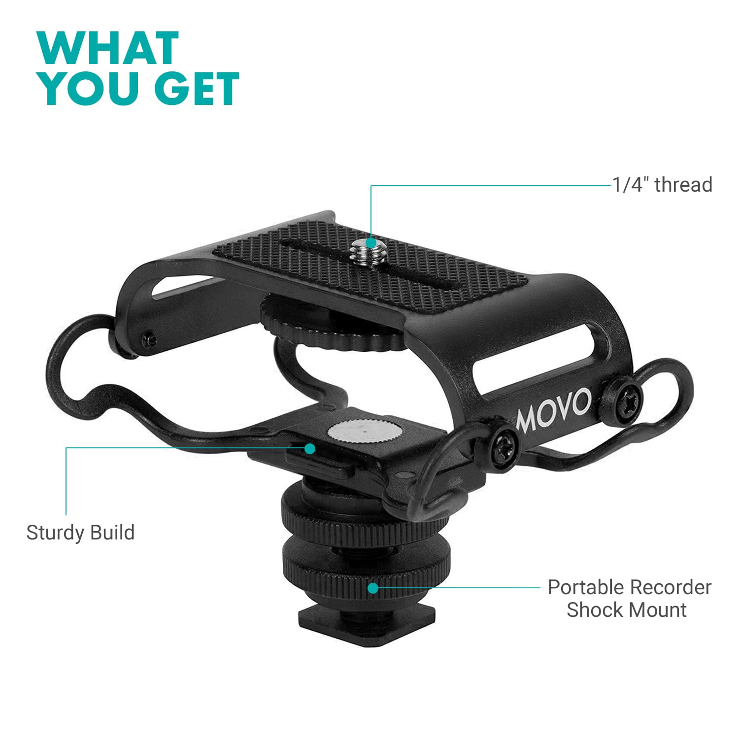 Movo SMM5-B Universal Microphone and Portable Recorder Shock Mount
