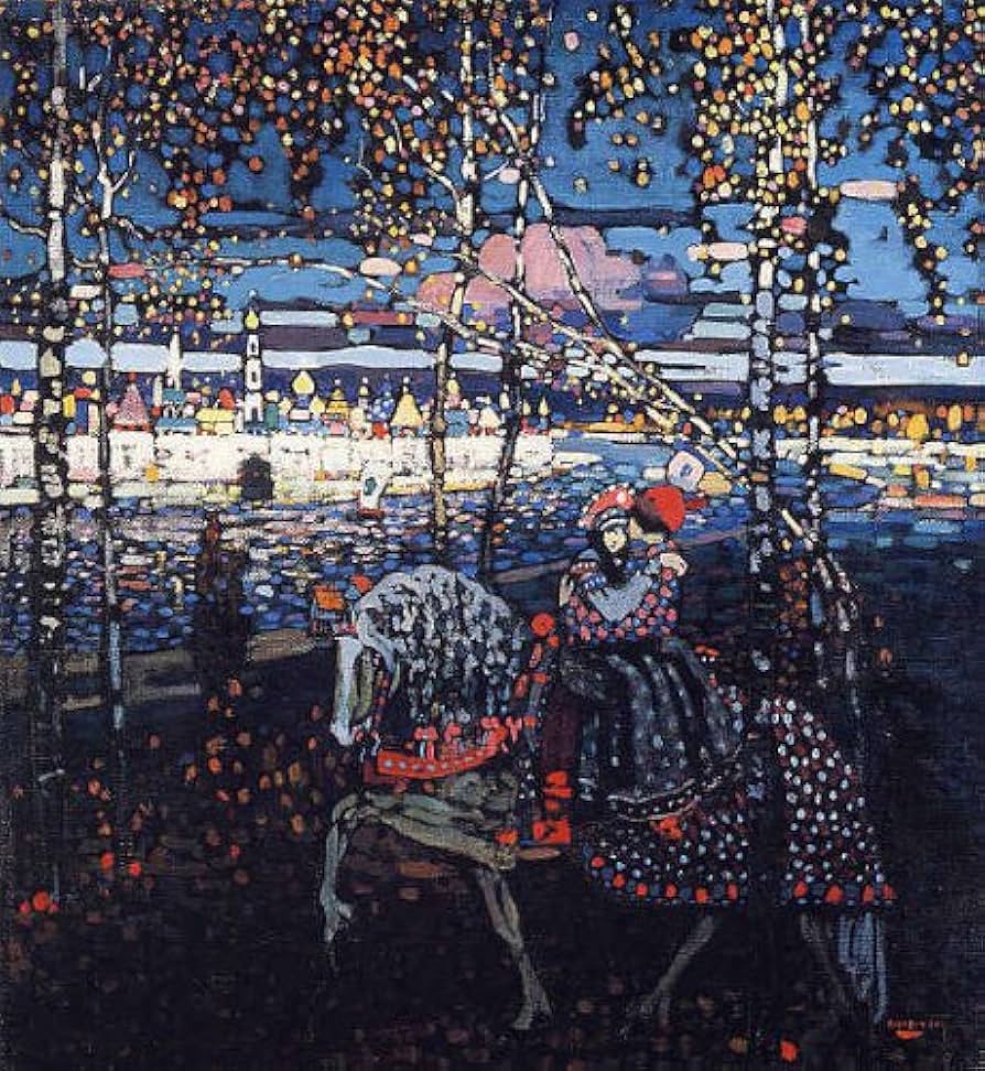 Amazon.co.jp: カンディンスキー・「馬上の二人」 プリキャンバス複製