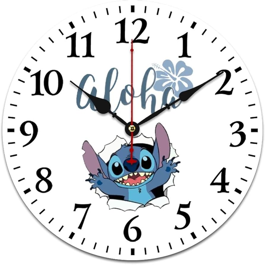 Amazon.co.jp: スティッチ 掛け時計 木製壁掛け時計 静音 連続秒針